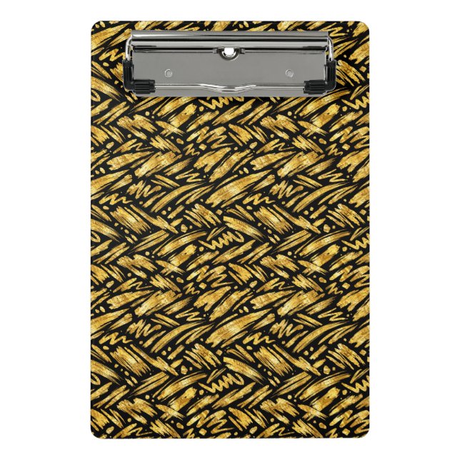 Mini Porte-bloc Motif abstrait de feuille d'or (Devant)