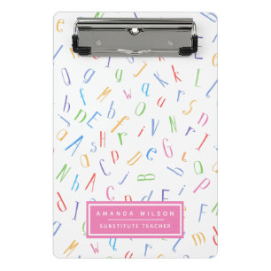 Mini Porte-bloc Motif alphabet - Enseignant substitut / Tuteur