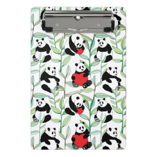 Mini Porte-bloc motif avec de beaux pandas avec des coeurs