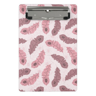 Mini Porte-bloc motif avec des plumes de paon