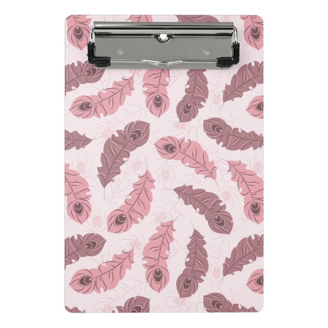 Mini Porte-bloc motif avec des plumes de paon (Devant)