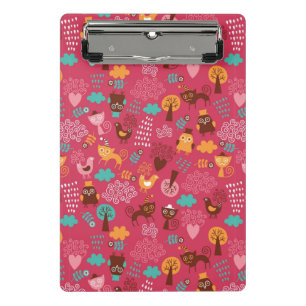 Mini Porte-bloc Motif avec les oiseaux et les chats mignons