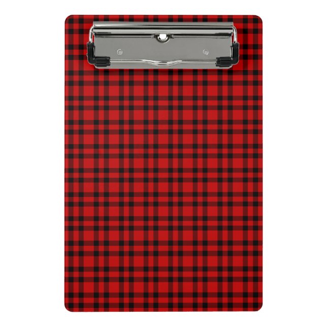 Mini Porte-bloc Motif carreaux rouge noir (Devant)