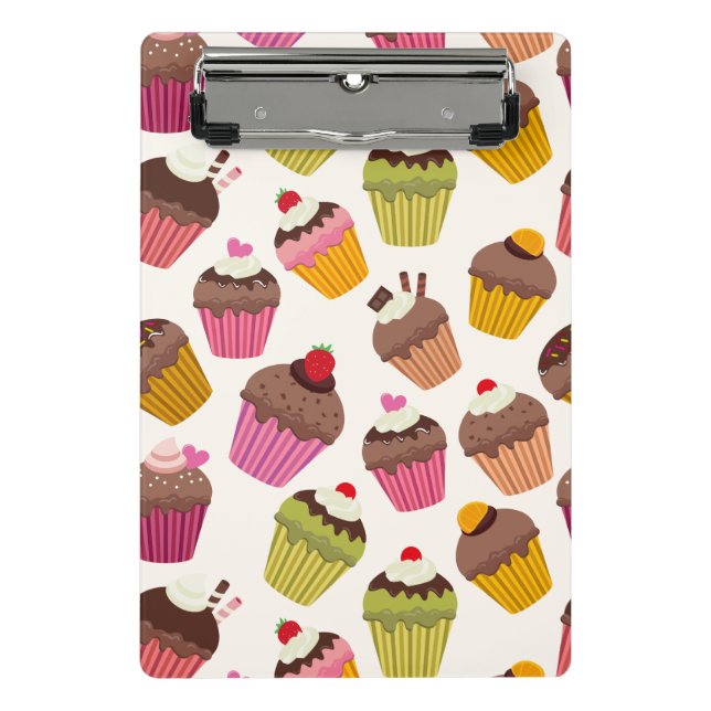 Mini Porte-bloc Motif Cupcake, Motif Muffin, Chocolat, Cœurs (Devant)