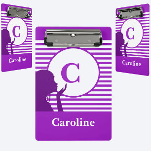 Mini Porte-bloc Motif de bande personnalisé   Monogramme moderne c