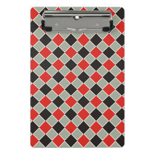 Mini Porte-bloc Motif de carrés noir rouge blanc + votre arrière-p