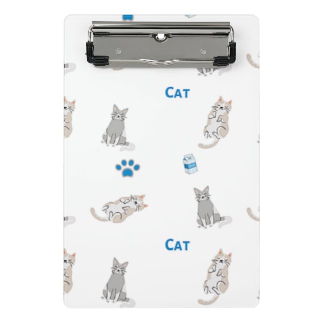 Mini Porte-bloc Motif de chat en blanc (Devant)