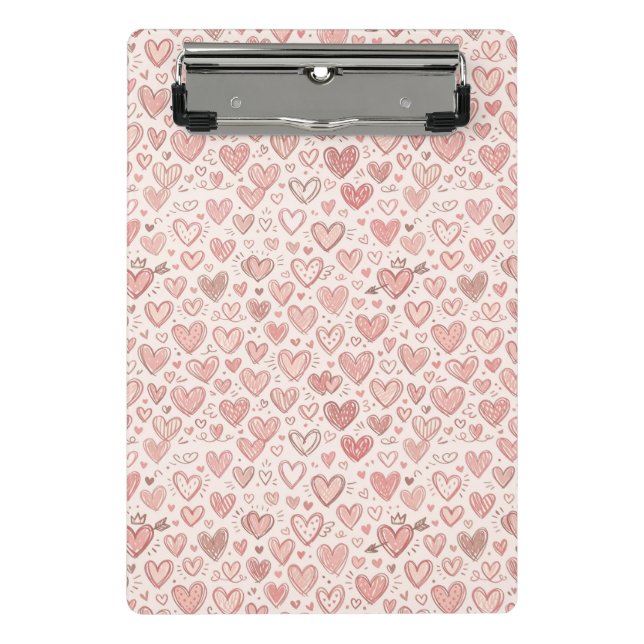Mini Porte-bloc Motif de cœur dessiné à la main (Devant)