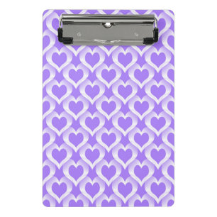 Mini Porte-bloc Motif de cœurs blancs violets