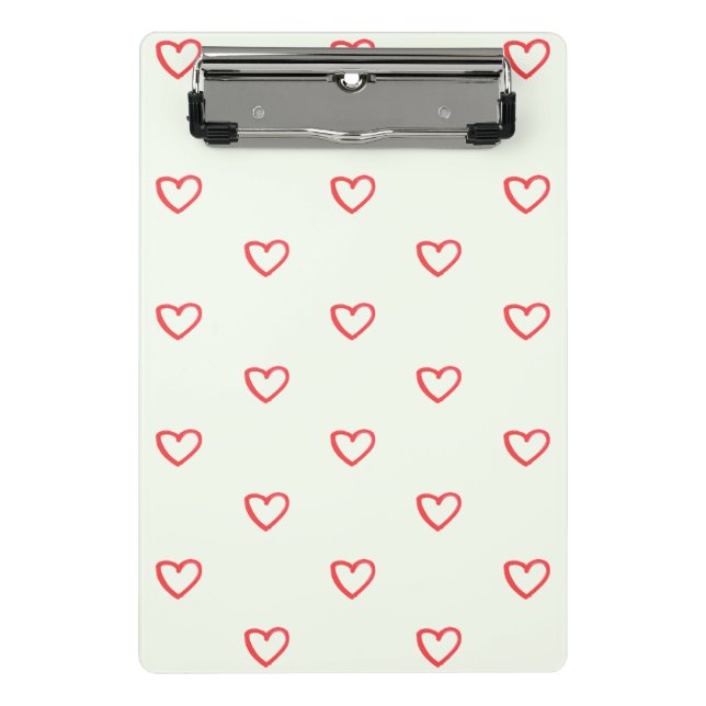Mini Porte-bloc Motif de cœurs rouges, Mignon, Amour (Devant)