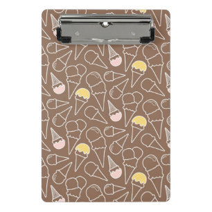 Mini Porte-bloc Motif de cornet de crème glacée sur le brun