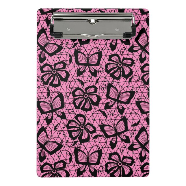 Mini Porte-bloc motif de dentelle avec des papillons (Devant)