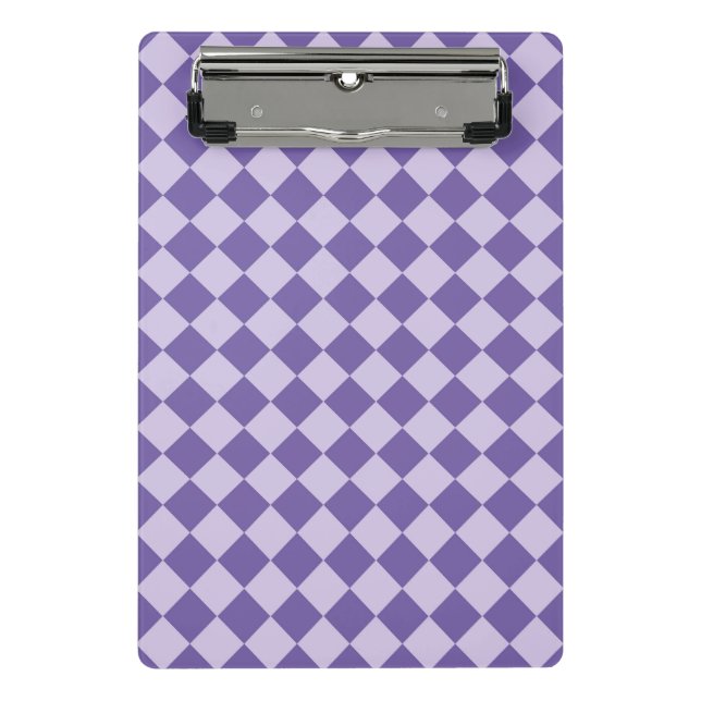 Mini Porte-bloc Motif de diamants de Checker Violet (Devant)