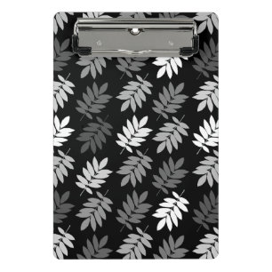 Mini Porte-bloc Motif de feuille aînée noir blanc gris