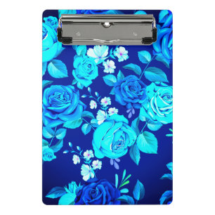 Mini Porte-bloc Motif de fleurs de rose bleue classique-87600