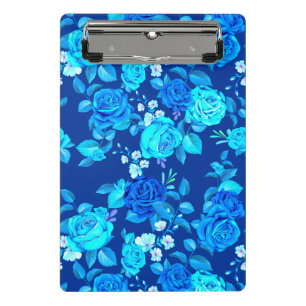 Mini Porte-bloc Motif de fleurs de rose bleue classique-87600