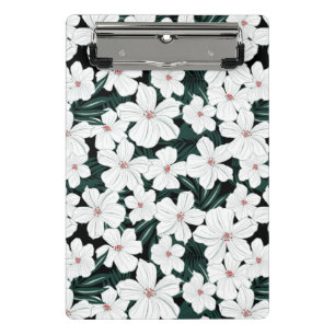 Mini Porte-bloc Motif de fleurs tropical blanc