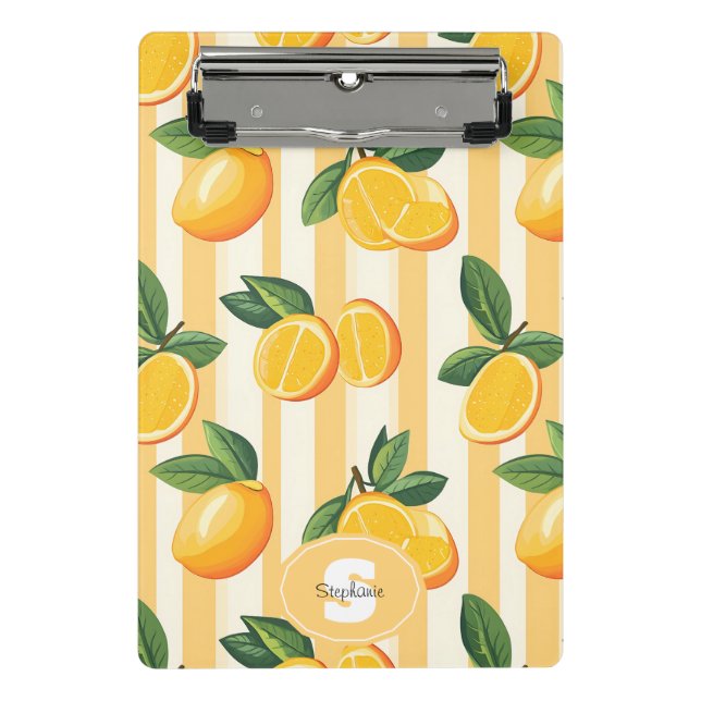 Mini Porte-bloc Motif de fruits d'agrumes avec Feuilles verts (3) (Devant)