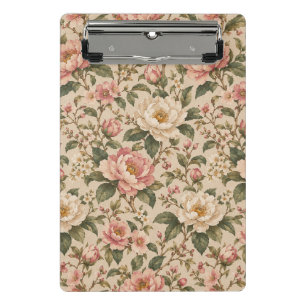 Mini Porte-bloc Motif de jardin de pivoines et de roses romantique