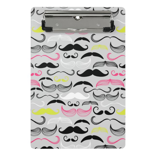 Mini Porte-bloc Motif de moustache, rétro style (Devant)