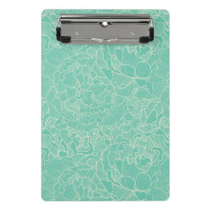 Mini Porte-bloc Motif de pivoine de turquoise
