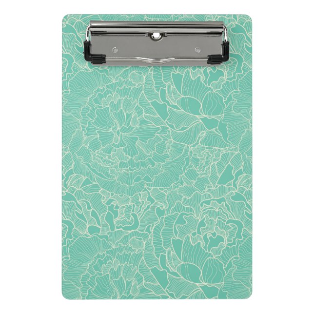 Mini Porte-bloc Motif de pivoine de turquoise (Devant)