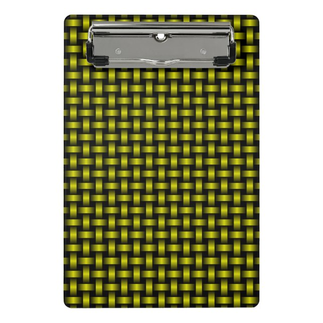 Mini Porte-bloc Motif de tissage noir jaune (Devant)