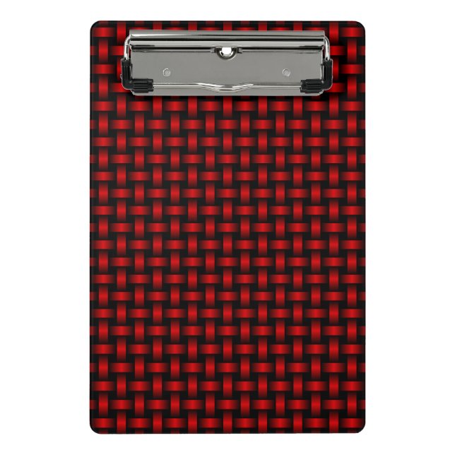 Mini Porte-bloc Motif de tissage noir rouge (Devant)