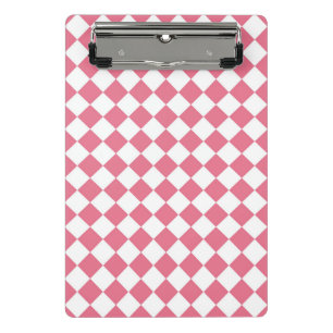 Mini Porte-bloc Motif diamant à carreaux rose blanc