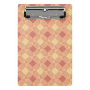 Mini Porte-bloc Motif diamant géométrique chaud en pêche et terrac