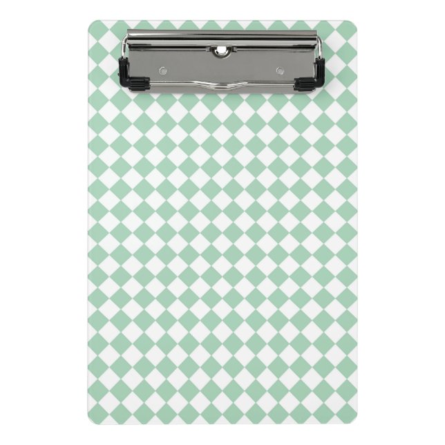 Mini Porte-bloc Motif diamant Green White Checker (Devant)