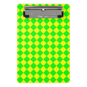 Mini Porte-bloc Motif diamant jaune-vert Checker