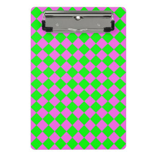 Mini Porte-bloc Motif diamant Pink Green Checker