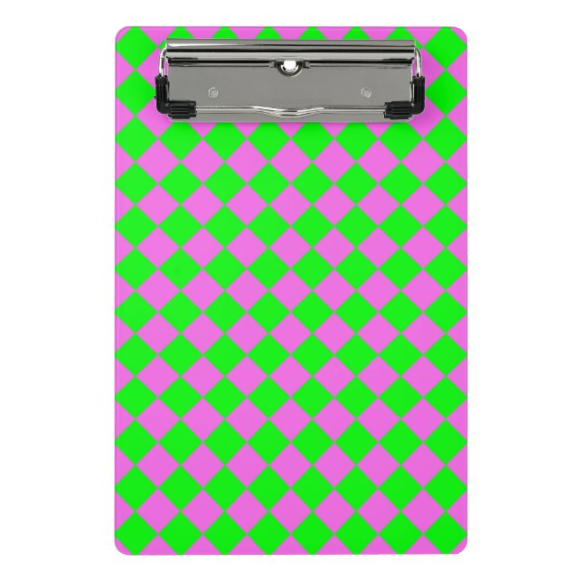Mini Porte-bloc Motif diamant Pink Green Checker (Devant)