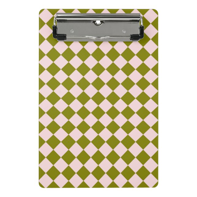 Mini Porte-bloc Motif diamant Pink Green Checker (Devant)