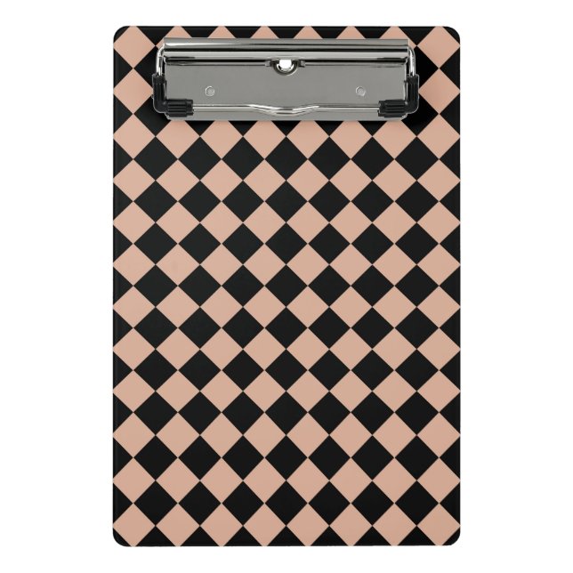 Mini Porte-bloc Motif diamant rose noir Checker (Devant)