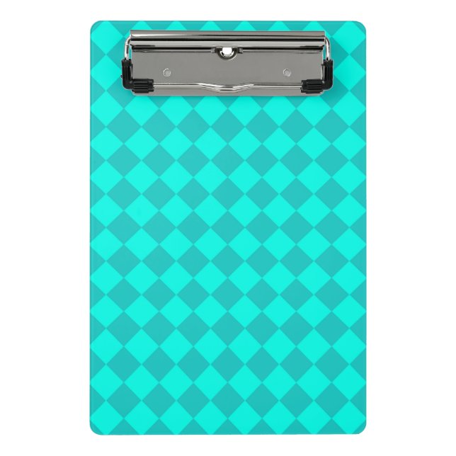Mini Porte-bloc Motif diamant turquoise Checker (Devant)