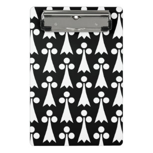 Mini Porte-bloc Motif Ermine, Motif médiéval, Blanc sur Noir