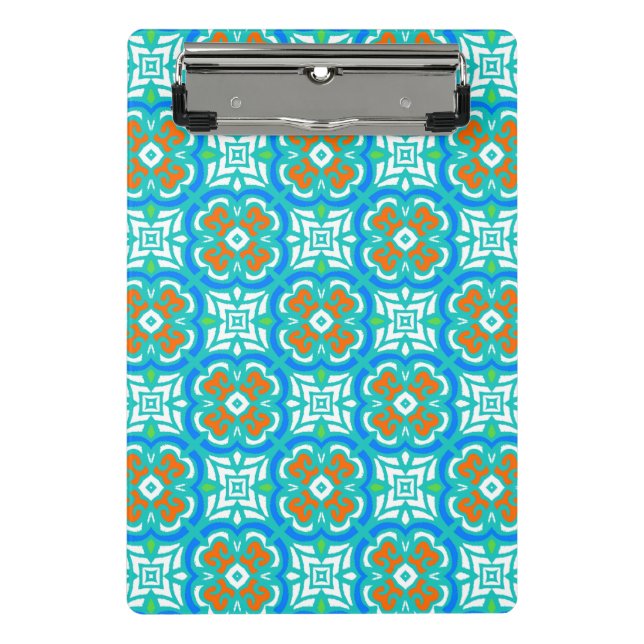 Mini Porte-bloc Motif ethnique turquoise (Devant)