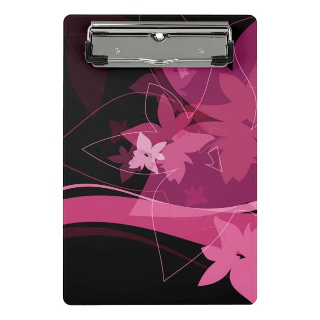 Mini Porte-bloc Motif floral magenta (Devant)