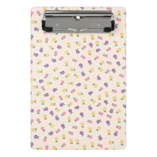 Mini Porte-bloc Motif floral pastel – Jaune, rose et violet mignon