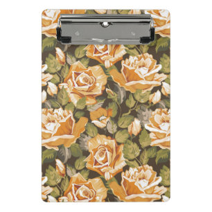 Mini Porte-bloc Motif floral vintage des roses jaunes