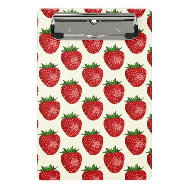 Mini Porte-bloc Motif fraises, fraises rouges, fruits, feuilles (Devant)
