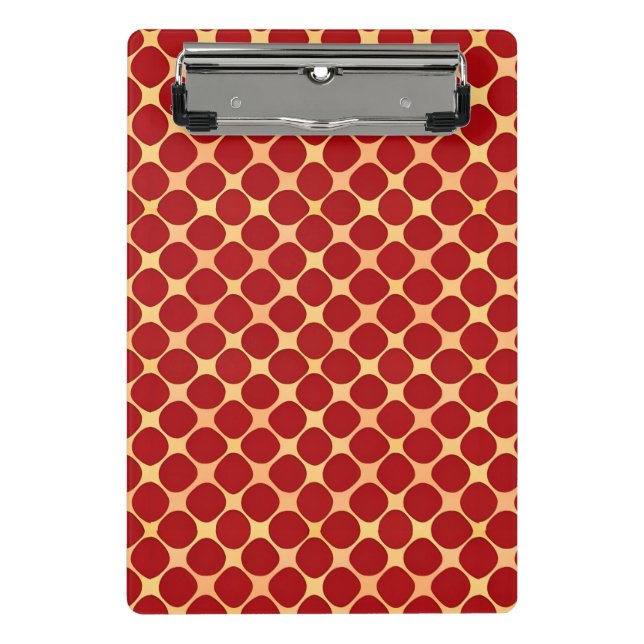 Mini Porte-bloc Motif Géométrique Avec Cercles Rouges (Devant)