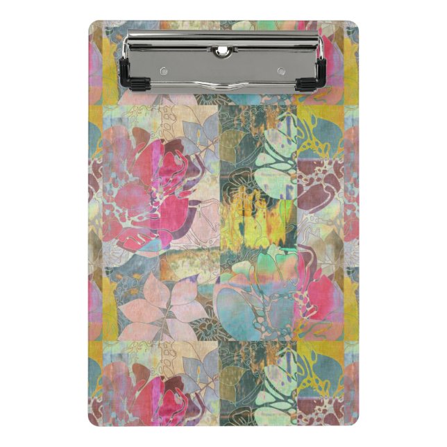 Mini Porte-bloc Motif grunge floral d'art (Devant)