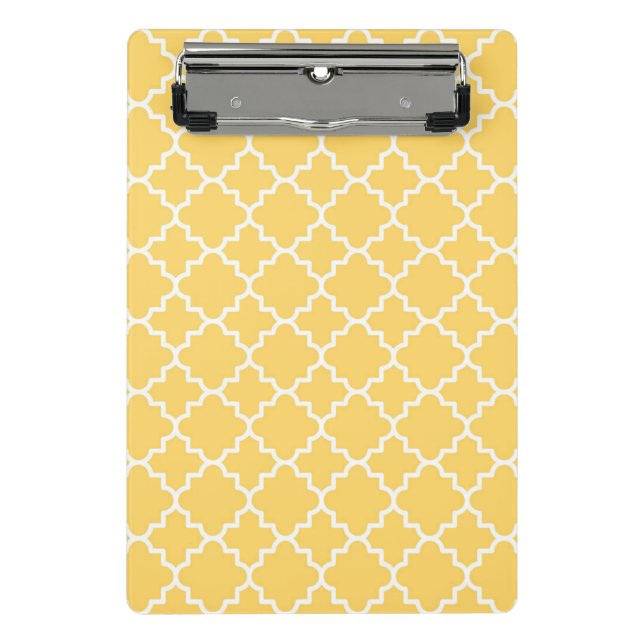 Mini Porte-bloc Motif jaune de Quatrefoil (Devant)