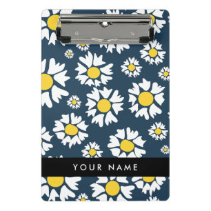 Mini Porte-bloc Motif Marguerite, Marguerites Blanches, Votre Nom