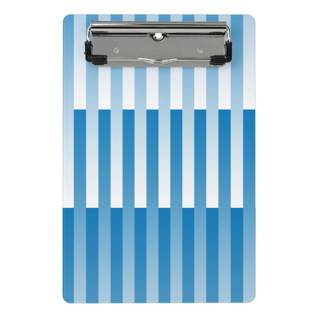 Mini Porte-bloc Motif rayé bleu blanc (Devant)