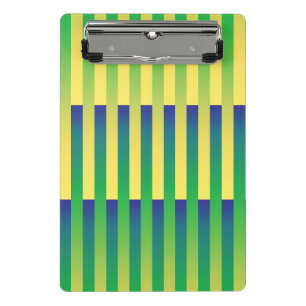 Mini Porte-bloc Motif rayé vert jaune bleu