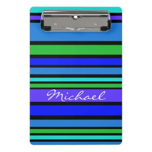 Mini Porte-bloc Motif rayures BG coloré IV + votre dos & idée